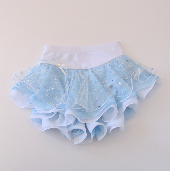 フィギュアスケート練習用2円3段スカート キラッキラスパンコールが  