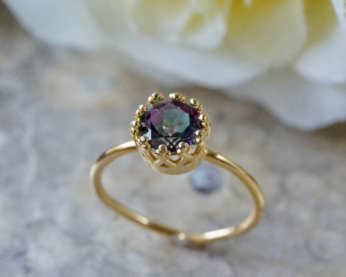 11月誕生石 再販x2 ミスティックトパーズ 7号〜フリーサイズ