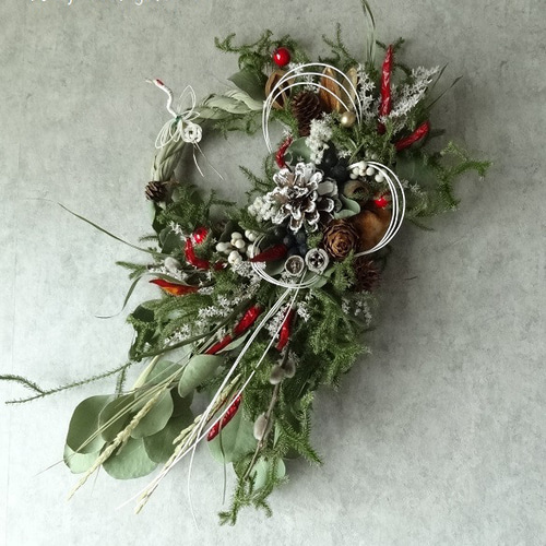 豪華 特大サイズ 新作 紅白 水引き 正月飾り しめ縄 木の実