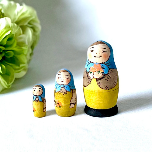 受注制作】冬のマトリョーシカ（3個組）マリーゴールド その他