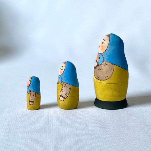 受注制作】冬のマトリョーシカ（3個組）マリーゴールド その他