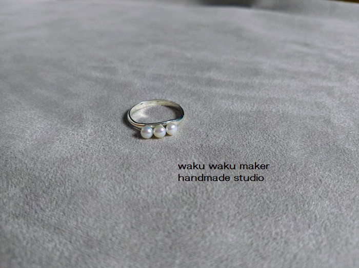 小さな淡水パールのSV925リング(11号1点在庫あります）