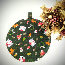 クリスマスコフレ2023　  クリスマスのためのポットカバー（ティーコゼ）とマットセット 4枚目の画像