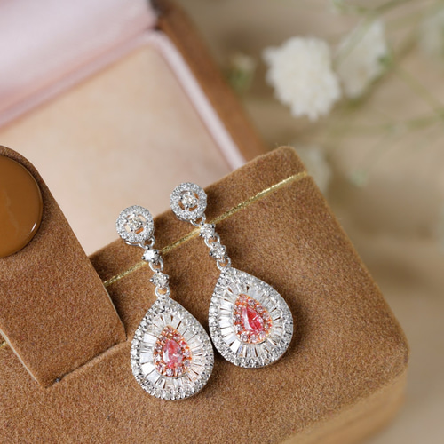 天然ダイヤモンドピアスK18