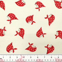 ラスト2 チーフガール(赤) Petit Joli by Kei fabrics 約110×40cm 3枚目の画像