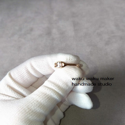 宝石質 モルガナイトのK10 ピンクゴールドリング 5枚目の画像