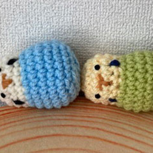 あみぐるみチェーン セキセインコ オカメインコ ボタンインコペア