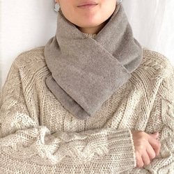 ◆特別価格!◆「シンプルが良い。」大人の上質&暖かフリース コンパクトマフラー(モカグレージュ) 2枚目の画像