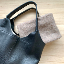 ◆特別価格!◆「シンプルが良い。」大人の上質&暖かフリース コンパクトマフラー(モカグレージュ) 5枚目の画像