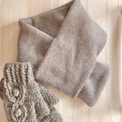 ◆特別価格!◆「シンプルが良い。」大人の上質&暖かフリース コンパクトマフラー(モカグレージュ) 3枚目の画像