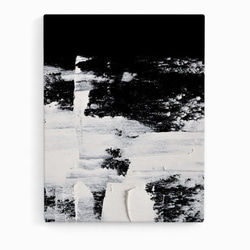 キャンバスアート_モノトーン ABSTRACT 145　インテリアアートパネル　北欧アート 抽象画 モノクロ　白黒 4枚目の画像
