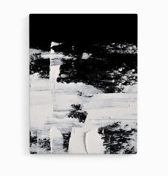 キャンバスアート_モノトーン ABSTRACT 145　インテリアアートパネル　北欧アート 抽象画 モノクロ　白黒 4枚目の画像