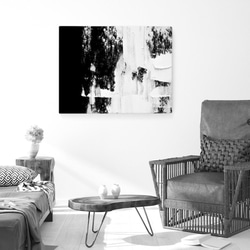 キャンバスアート_モノトーン ABSTRACT 145　インテリアアートパネル　北欧アート 抽象画 モノクロ　白黒 3枚目の画像