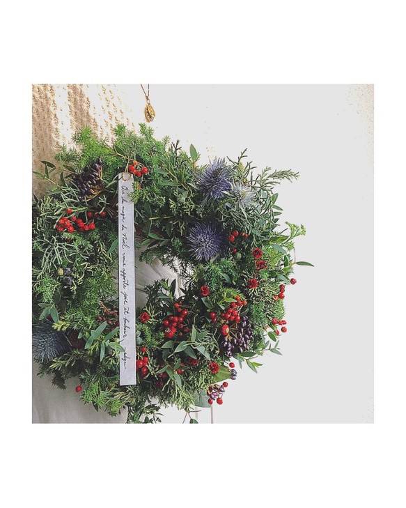 【RED】Christmas wreath  size:M 5枚目の画像