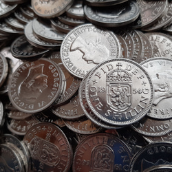 100枚 1947~1966年 イギリス シリング ライオンデザイン コイン 美品 本物 4枚目の画像