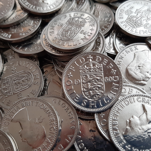 50枚 1947~1966年 イギリス シリング ライオンデザイン コイン 本物 12枚セット イギリス 1953年~1966年 シリング 英国コイン 美品