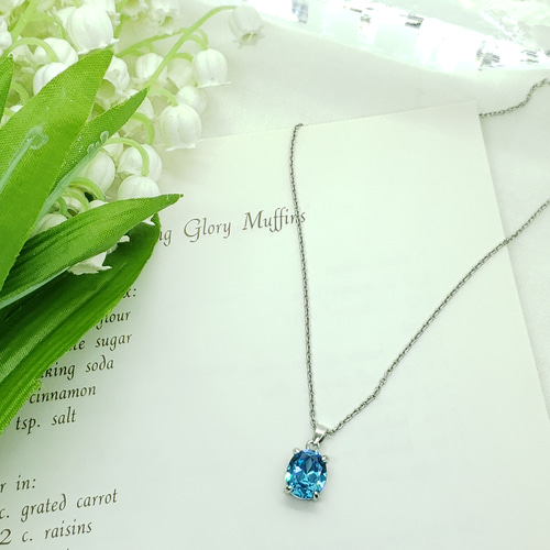 人気の2本セット 8x10mm パライバトルマリン シルバーネックレス 