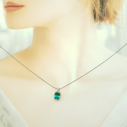人気の2本セット 8x10mm パライバトルマリン シルバーネックレス 