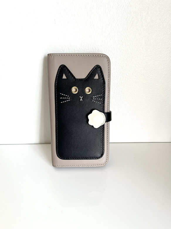 しまにゃん様オーダー　レザーカービン　iPhone手帳型ケース iphone4872h.jpg