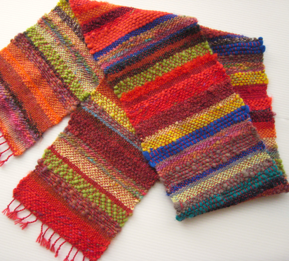 毛糸の手織りマフラー216 1枚目の画像