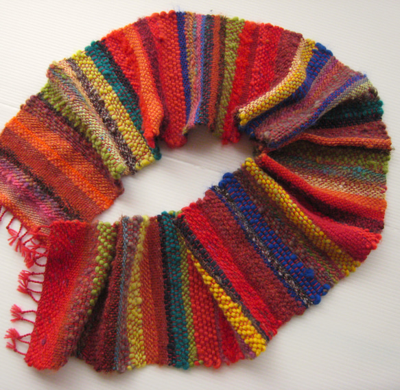 毛糸の手織りマフラー216 8枚目の画像
