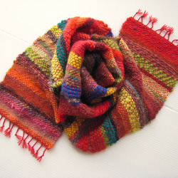 毛糸の手織りマフラー216 3枚目の画像