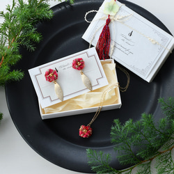 【2022聖誕禮盒】小花商場耳環、耳環、項鍊套裝 第8張的照片