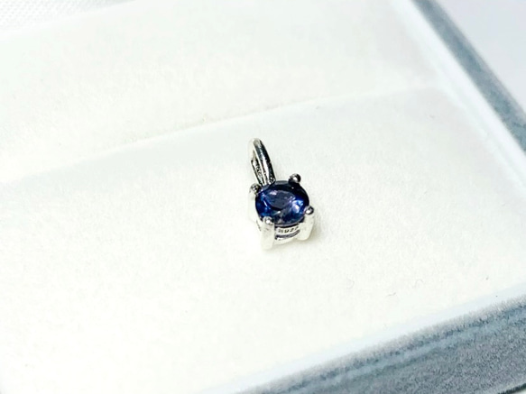 アイオライト ペンダントトップ 天然石ペンダントトップ】アイオライト 4mm SILVER925製 ハンドメイド