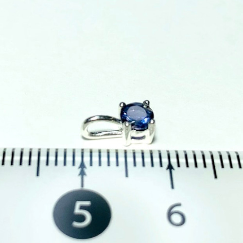 天然石ペンダントトップ】アイオライト 4mm SILVER925製 ハンドメイド