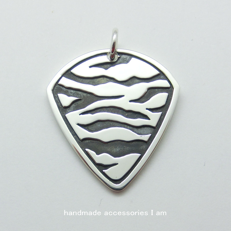 受注生産商品　ゼブラ　ピックプレート　ペンダント　シルバー925　IP0244