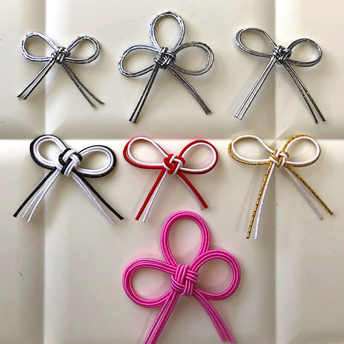 水引　水引パーツ　4本取り梅結び No.11】水引パーツ 4本取梅結び 8個の通販 by みみ's shop｜ラクマ