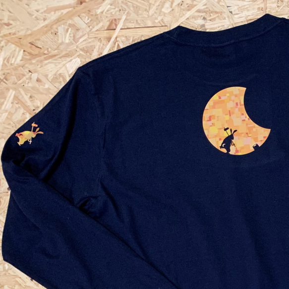 月食兎／長袖Tシャツ・モザイクタイプ【受注製作】 1枚目の画像