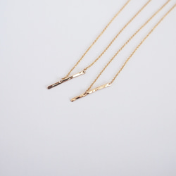 送料無料【14kgf】流れ星 ラインネックレス / 槌目 / フラット/ mini　流星 3枚目の画像