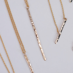 送料無料【14kgf】流れ星 ラインネックレス / 槌目 / フラット/ mini　流星 12枚目の画像