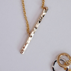 送料無料【14kgf】流れ星 ラインネックレス / 槌目 / フラット/ mini　流星 15枚目の画像