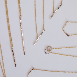 送料無料【14kgf】流れ星 ラインネックレス / 槌目 / フラット/ mini　流星 14枚目の画像