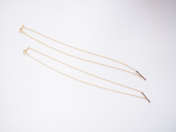 送料無料【14kgf】流れ星 ラインネックレス / 槌目 / フラット/ mini　流星 7枚目の画像