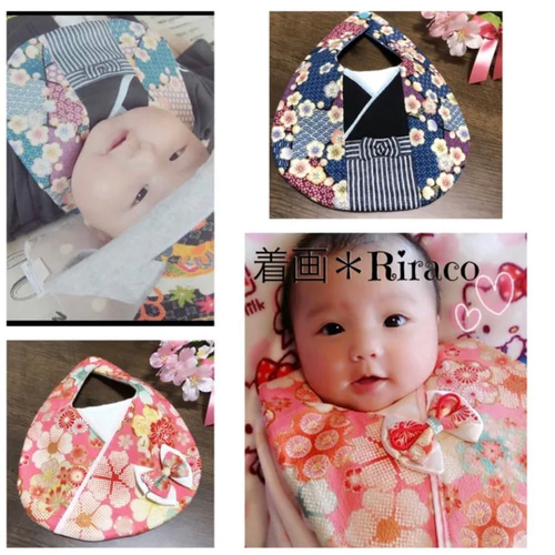 ひな祭りスタイ＊和柄＊和風＊完成品 スタイ・よだれかけ Riraco