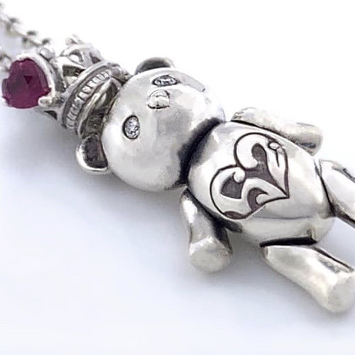 首や手足が動くテディベア シルバー925ネックレス ネックレス