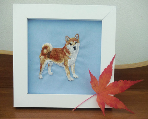 柴犬の刺繍 犬 リアル フレーム その他アート haniho 通販