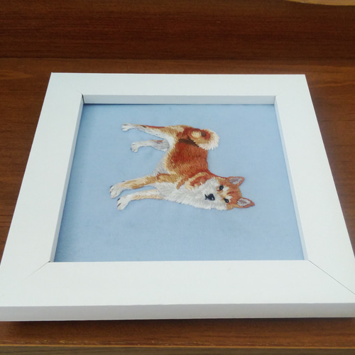 柴犬の刺繍 犬 リアル フレーム その他アート haniho 通販 14998352