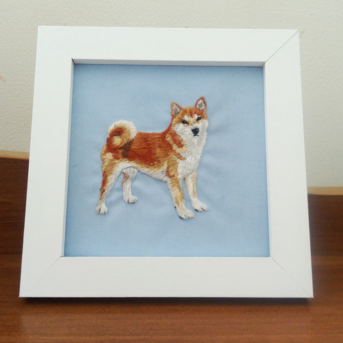柴犬の刺繍 犬 リアル フレーム その他アート haniho 通販