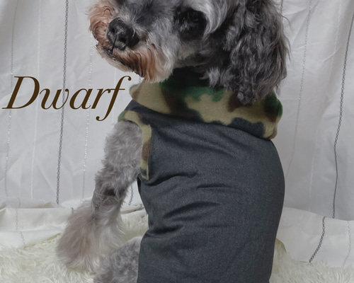 犬服】フード付きフリースベスト☆（迷彩柄×ブラックデニム） ペット服