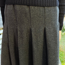 受注品】毛布のような温かさ★シックなチャコールグレー色スカート＆ストールセット★ 6枚目の画像