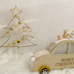 ワイヤーアートのクリスマスツリー☆ブラウン×ゴールド 2枚目の画像