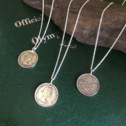 おまけ付きコインネックレス6ペンス(幸運)+ハーフペニー(グッドラッ)