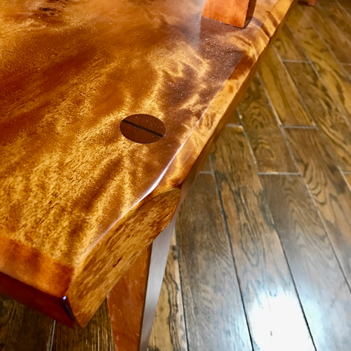 コブのベンチ ダケカンバ 一枚板 瘤杢 拭き漆 ソファ・ベンチ gakuryou