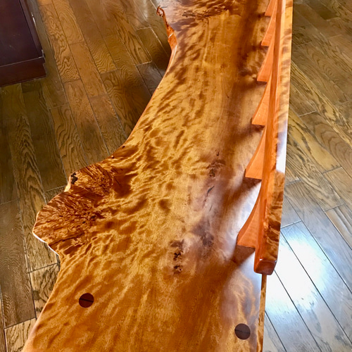 コブのベンチ ダケカンバ 一枚板 瘤杢 拭き漆 ソファ・ベンチ gakuryou