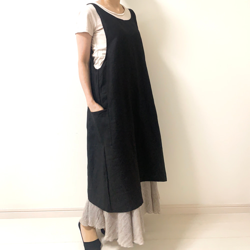 そのままお出かけOK！ワンピース仕立ての2wayエプロン エプロン