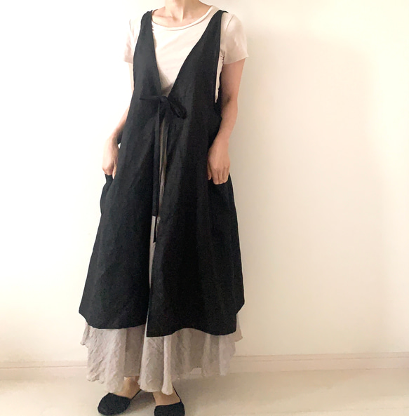 そのままお出かけOK！ワンピース仕立ての2wayエプロン 9枚目の画像